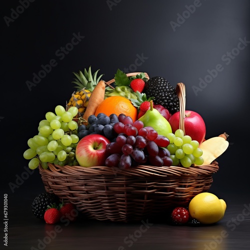 basket of fruits, fresh fruits