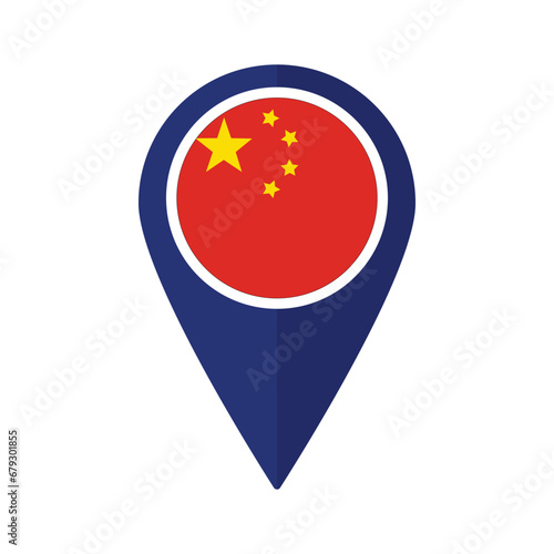 Free Download Flag of China flag on map pinpoint icon isolated blue color - GFXLoad
