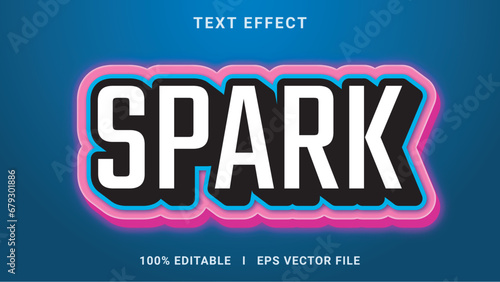 Best 3d editable spark text effect vector graphic style