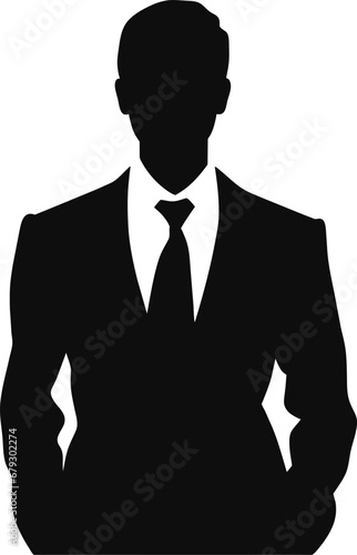 Silhouette of a business man hands in pocket - with clipping path