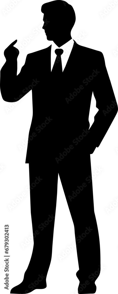 Silhouette of young man portrait with hand on studio isolated white background. Close up.