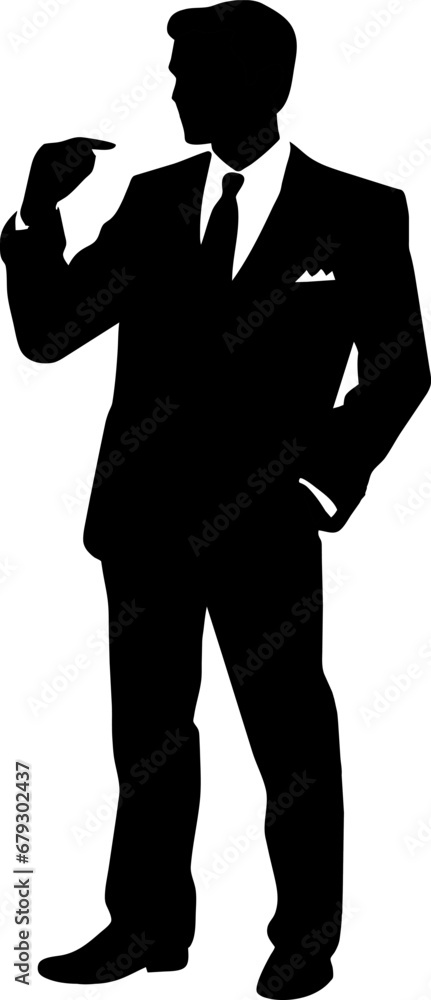 Fototapeta premium business man standing silhouette isolated