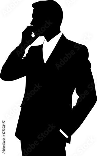 Business man vector silhouette illustration black color