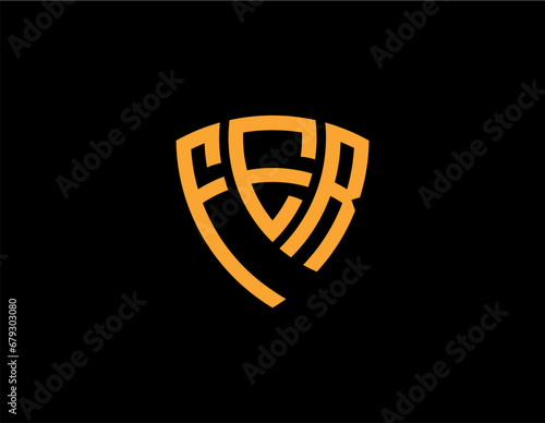 FER creative letter shield logo design vector icon illustration
