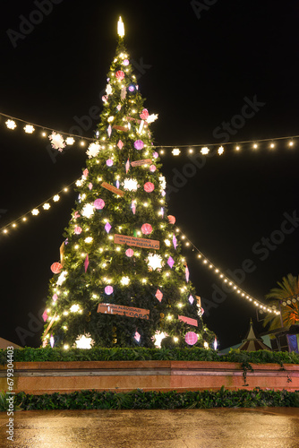 Christmas tree at Pra?a do Com?rcio in Mallorca photo