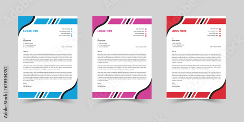 modern corporate & Clean business style letterhead template design. set to print with vector & illustration. corporate letterhead bundle.