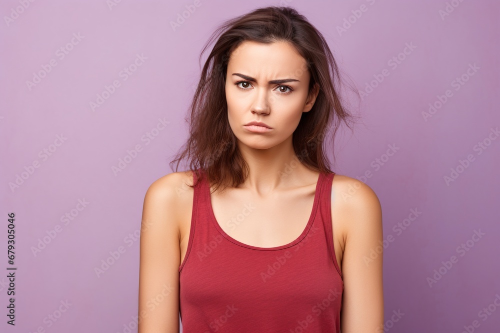 dissatisfied young woman a sad, tired and upset woman dissatisfied young woman a sad, tired and upset woman