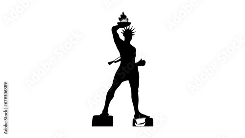 The Colossus of Rhodes, black isolated silhouette