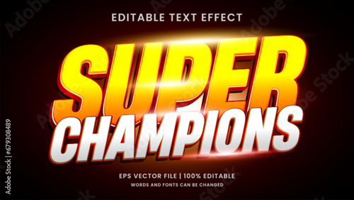 Super champions 3d editable text effect