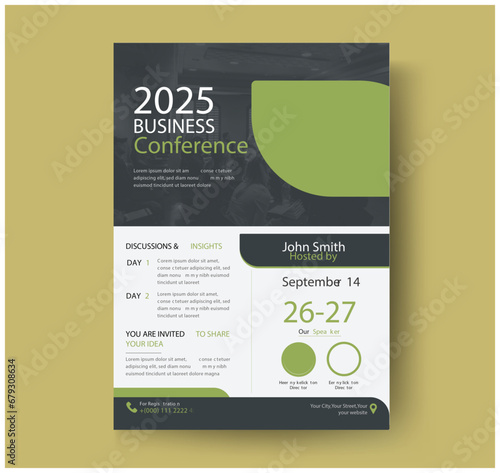 Online Event Flyer, Conference Flyer,Business Conference Flyer. (ID: 679308634)