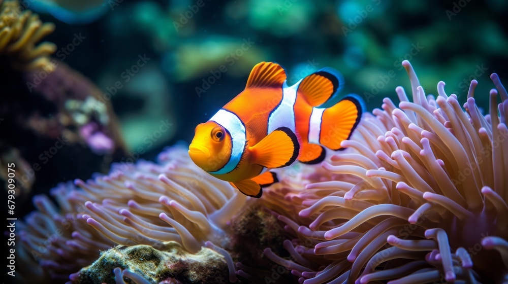 clown fish on the seabed. clown fish on the seabed.
