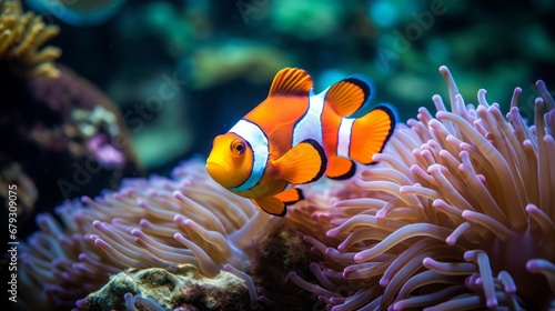 clown fish on the seabed.