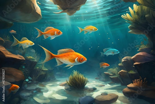 fishes in aquarium