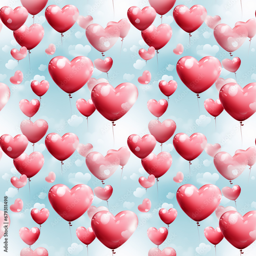 seamless pattern watercolor valentines day