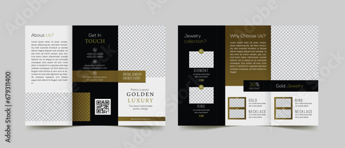 jewelry trifold brochure template design 