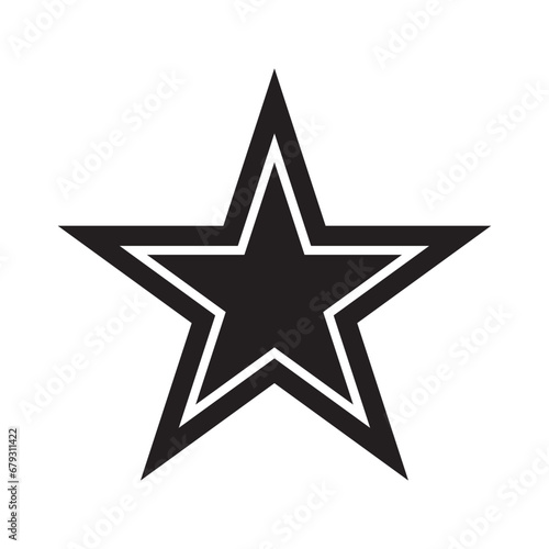 vector black star with cutout inline, tattoo stencil art old school style star shape with double outline illustration isolated white background traditional tatuaggio marie luciano 