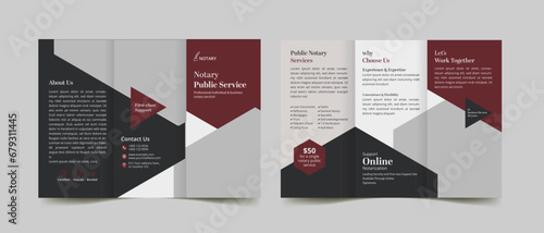 notary service trifold brochure template 