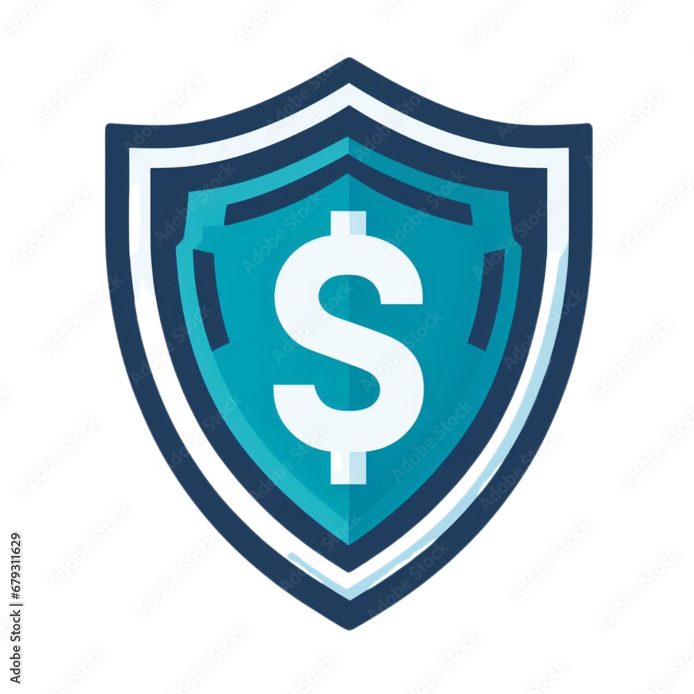 shield with dollar sign representing secure investment shield with dollar sign representing secure investment