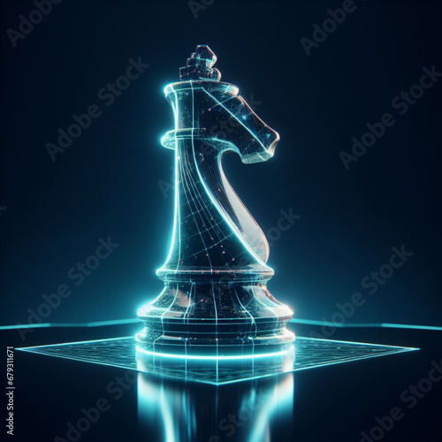 3d chess knight icon