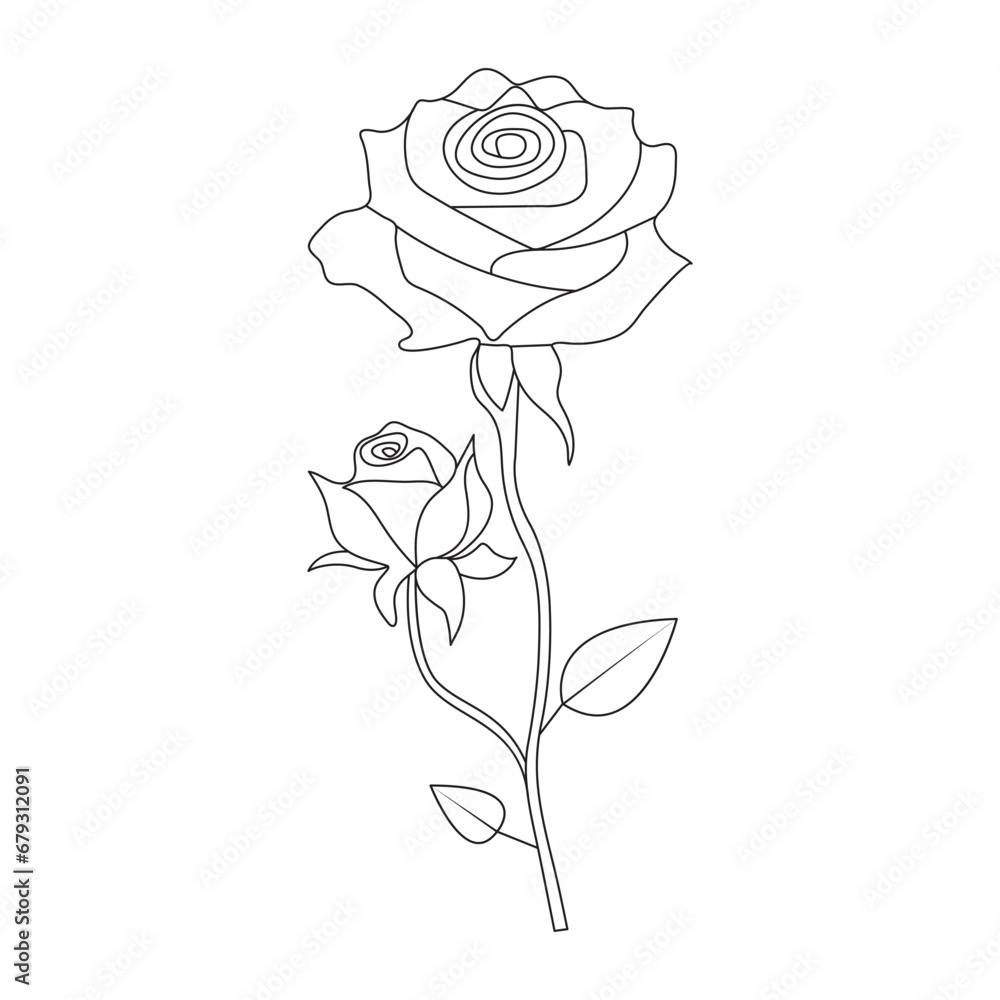 Vector hand drawn illustration continuous rose flower one line art
Vector hand drawn illustration continuous rose flower one line art