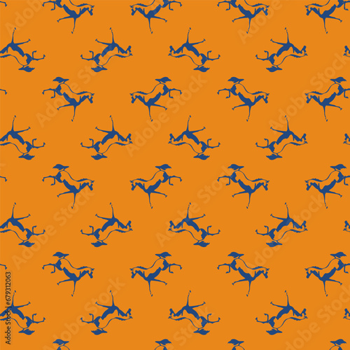 Running beautiful arabian horse, seamless vector pattern