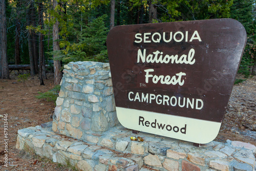 Sequoia National Forest information sign in California