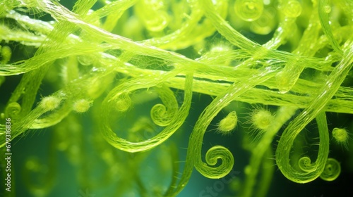 seaweed close-up against black background.