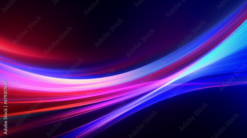 High speed effect motion blur night lights blue and red. Futuristic neon light line trails. bright sparkling background. Purple glowing wave swirl, impulse cable lines. Long time exposure. Vector High speed effect motion blur night lights blue and red. Futuristic neon light line trails. bright sparkling background. Purple glowing wave swirl, impulse cable lines. Long time exposure. Vector