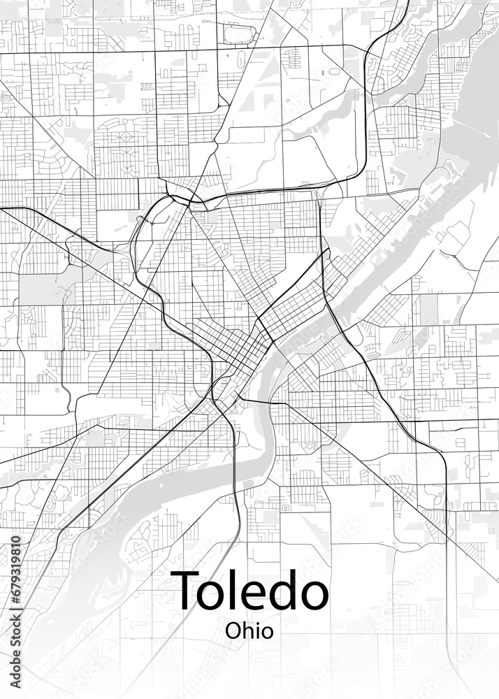 Toledo Ohio minimalist map
