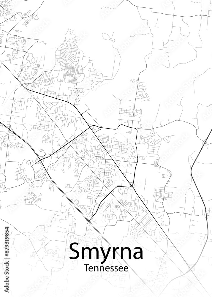 Smyrna Tennessee minimalist map