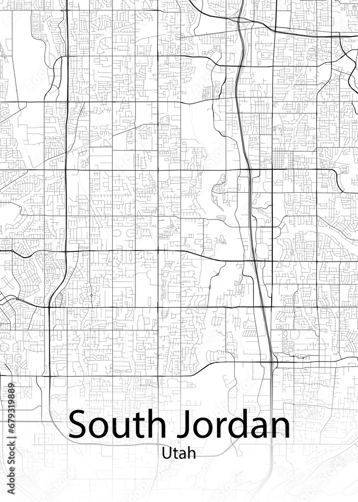 South Jordan Utah minimalist map