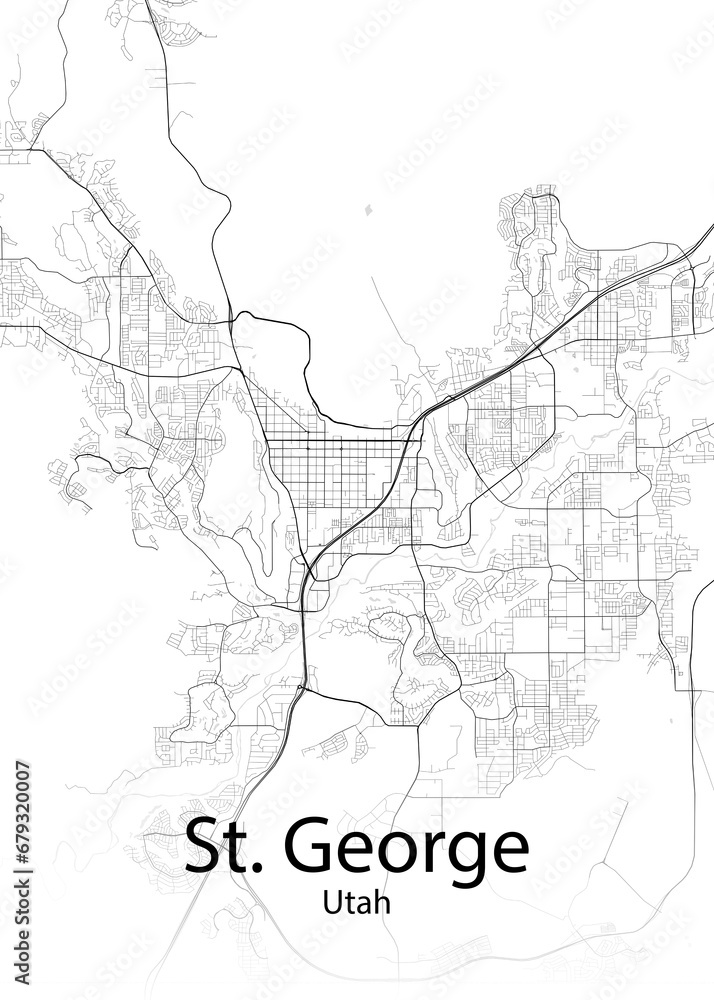 St. George Utah minimalist map
