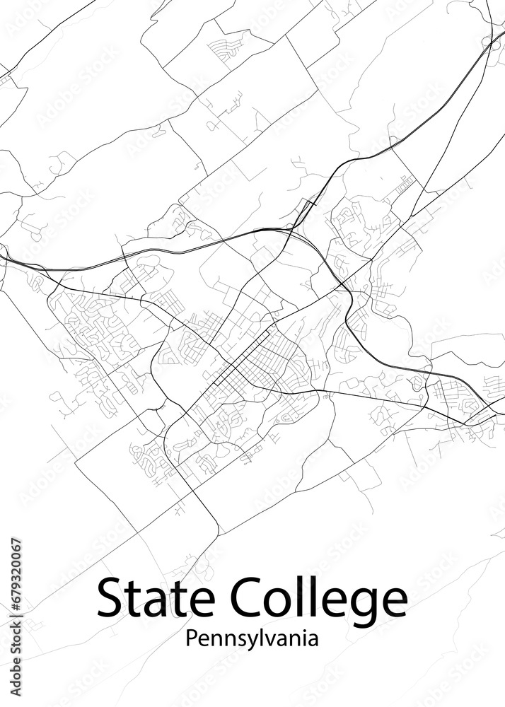 State College Pennsylvania minimalist map