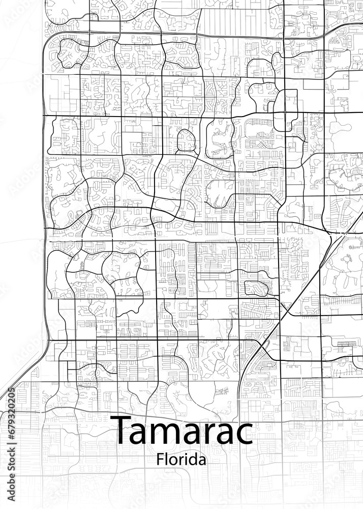 Tamarac Florida minimalist map