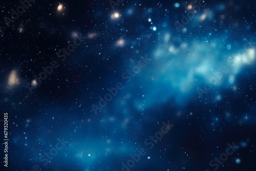 Cosmic Navy: Electric Blue Stardust Abstract © Andrii 