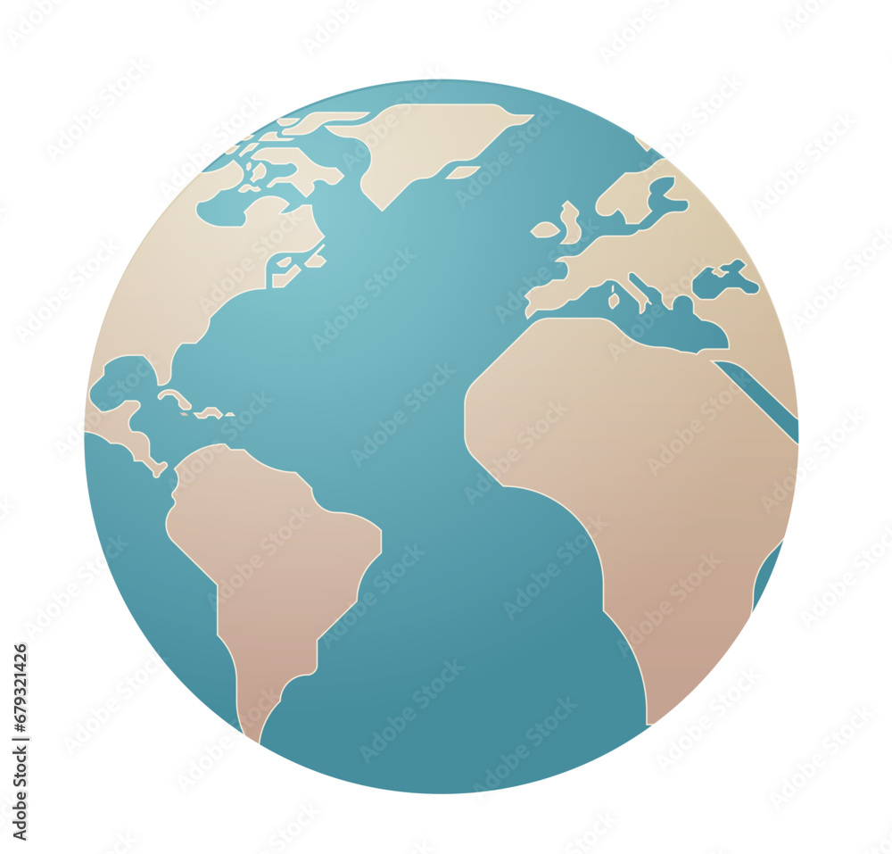 Planet earth icon on isolated background. Flat design illustration Planet earth icon on isolated background. Flat design illustration