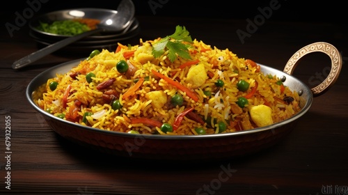 Veg biryani or veg pulav, Fried rice indian food