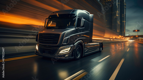 On the Fast Lane: Dynamic Truck Movement in Focus © Andrii 