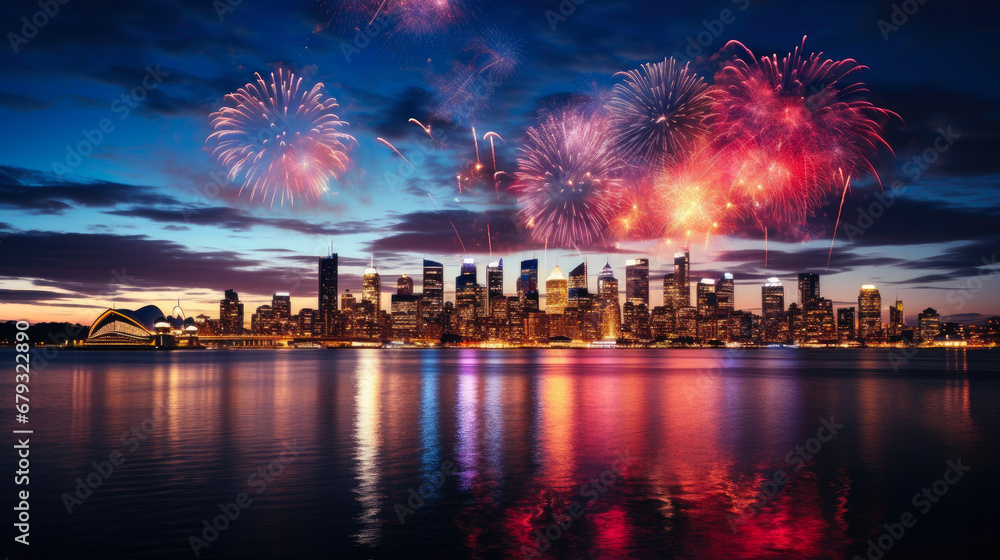 Cityscape Symphony: A Stunning Fireworks Extravaganza