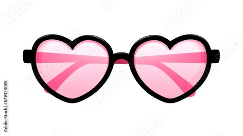 A pair of heart shaped sunglasses on a white background.