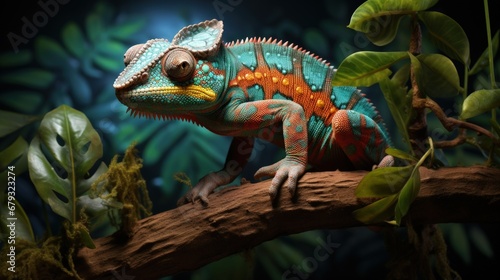 Panther Chameleon (Furcifer pardalis), fauna of Madagascar photo