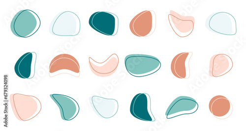 Abstract colorful blotch shapes. Vector fluid liquid elements for design. Set of modern drops simple shapes in flat style. Isolated on white background. Vector stock illustration. 