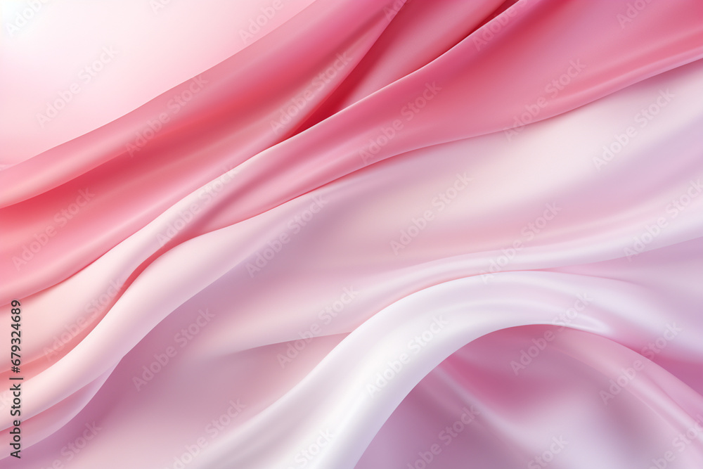 abstract satin background with smooth lines in pink and white colors