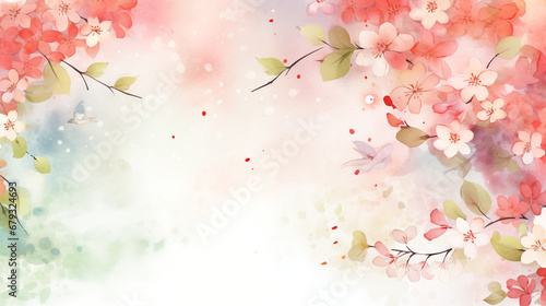 Watercolor Springtime Background Image, Backdrop Art For Spring Presentation, Minimalist Simple Background Watercolor Painting © Roy