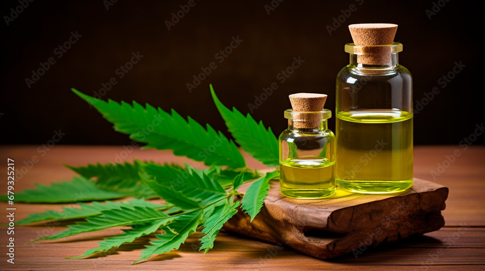 Essential oil neem in a bottle. Generative AI, Essential oil neem in a bottle. Generative AI,