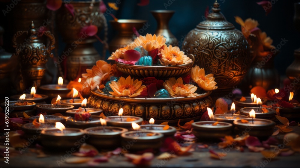 candles on Diwali party candles on Diwali party