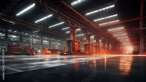 large industrial hall - transport warehouse - modern LED lighting © HN Works