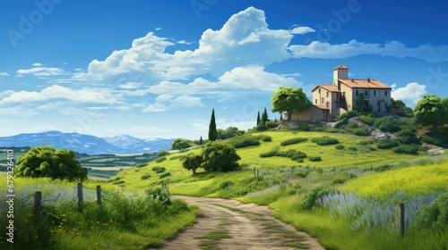 Countryside landscape. Italy. Beautiful typical countryside summer landscape.