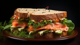 grilled salmon sandwich ai generated