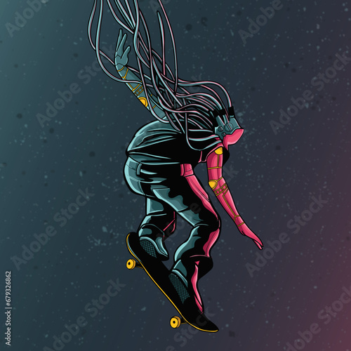 Cyborg olie drop illustration
